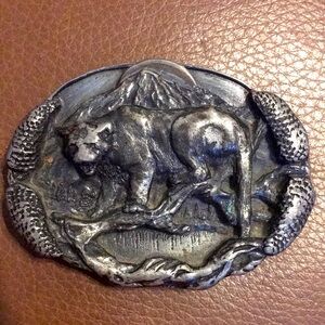 1981 vintage arroyo grande buckle co Mountain Lion Belt Buckle